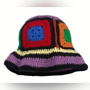 Colorful Crocheted Floppy Bucket Hat
